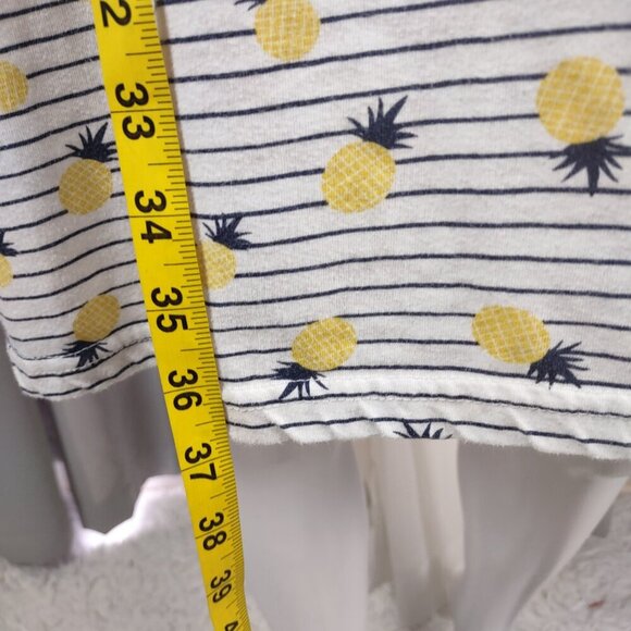 Chic Women's Blue, White, Yellow, Collared Cotton Blend Pineapple Dress Size 2X - Picture 7 of 11